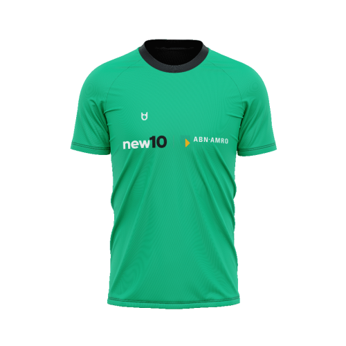 NEW10 padelshirt ontwerp met groene bedrukking en logo NEW10 padelshirt ontwerp met groene bedrukking en logo