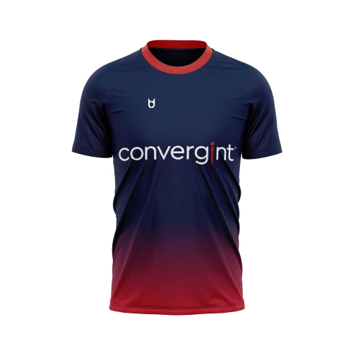 Custom long sleeve running jersey for cooler climates with blue and red design gradient– TD gear Custom long sleeve running jersey for cooler climates with blue and red design gradient– TD gear