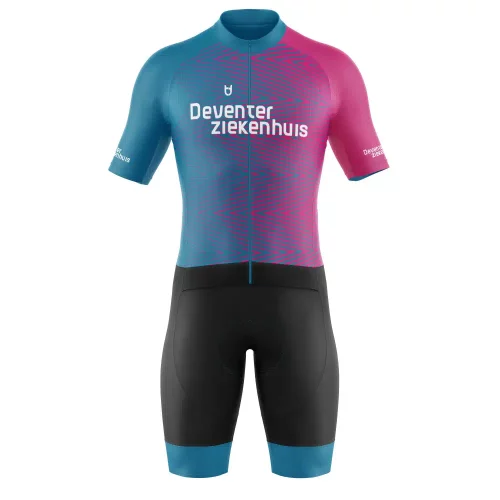 Custom Triathlon suit from Deventer Ziekenhuis with pink and blue design – TD Custom Triathlon suit from Deventer Ziekenhuis with pink and blue design – TD